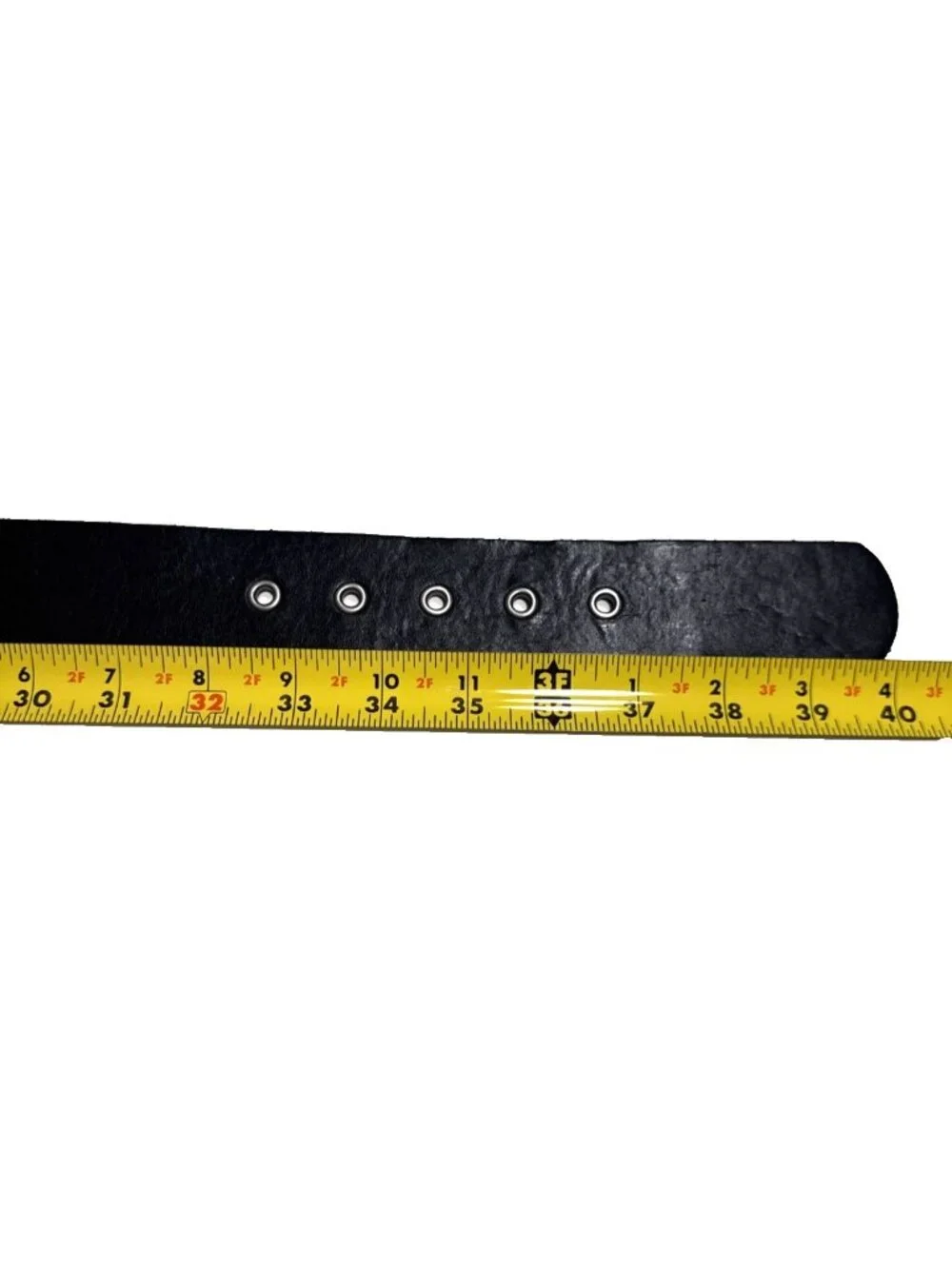 Fossil Black Leather Belt with Silver Metal Buckle Size Medium